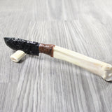Deer Bone Handle Obsidian Blade Ornamental Knife #435d  Mountain Man Knife
