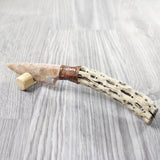 Cholla Cactus Wood Handle Stone Blade Ornamental Knife #035d    Mountain Man Knife