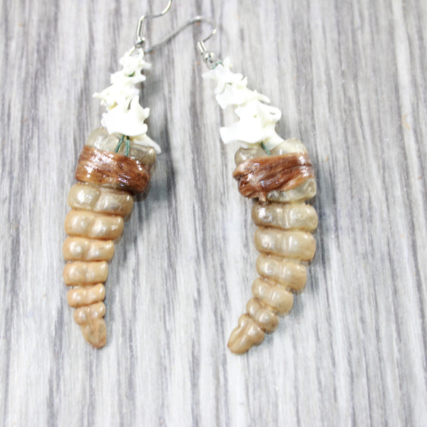 Rattlesnake Rattle Plus Vertebrae Earrings  #435d  Mountain Man Earrings