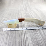 Deer Jaw Handle Opalite Blade Ornamental Knife #635d     Mountain Man Knife