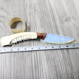 Deer Jaw Handle Opalite Blade Ornamental Knife #635d     Mountain Man Knife