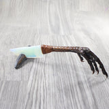 Turkey Foot Handle Opalite Blade Ornamental Knife #035d     Mountain Man Knife