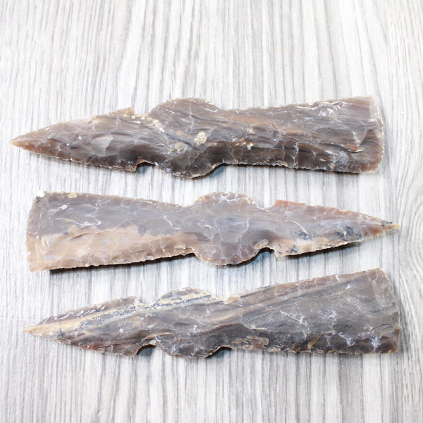 3 Stone Ornamental Tomahawk Heads #085d    Agate Jasper Ax Axe Hatchet