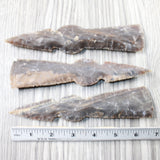 3 Stone Ornamental Tomahawk Heads #085d    Agate Jasper Ax Axe Hatchet