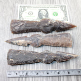 3 Stone Ornamental Tomahawk Heads #085d    Agate Jasper Ax Axe Hatchet