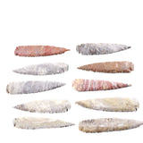 10 Stone Ornamental Spearheads  #585d    Agate Jasper Arrowheads