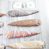 10 Stone Ornamental Spearheads  #585d    Agate Jasper Arrowheads