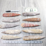 10 Stone Ornamental Spearheads  #585d    Agate Jasper Arrowheads
