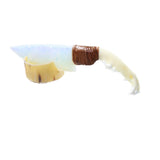 Fox Jaw Handle Opalite Blade Ornamental Knife #305d     Mountain Man Knife
