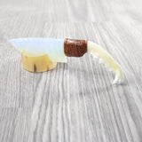 Fox Jaw Handle Opalite Blade Ornamental Knife #305d     Mountain Man Knife