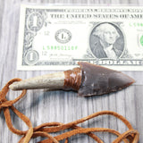 Antler Handle  Stone Blade Knife Necklace  #505d  Mountain Man Necklace