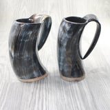 2 Horn Mugs #705d        Medieval Tankard