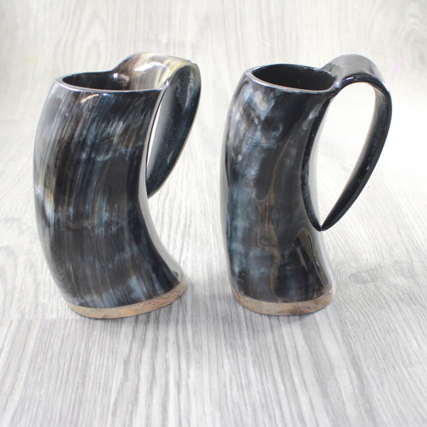 2 Horn Mugs #705d        Medieval Tankard
