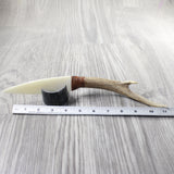 Deer Antler Handle Bone Blade Ornamental Knife #205d    Mountain Man Knife