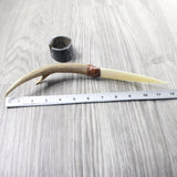 Deer Antler Handle Bone Blade Ornamental Knife #205d    Mountain Man Knife