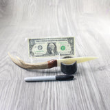 Deer Antler Handle Bone Blade Ornamental Knife #205d    Mountain Man Knife