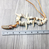 Very Large Rattlesnake Rattle Plus Antler Beads Necklace  #405d    Mountain Man Necklace