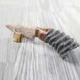 Springbok Horn Handle Stone Blade Ornamental Knife #105d    Mountain Man Knife