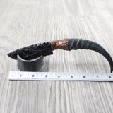 Springbok Horn Handle Obsidian Blade Ornamental Knife #615d  Mountain Man Knife