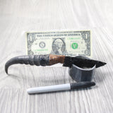 Springbok Horn Handle Obsidian Blade Ornamental Knife #615d  Mountain Man Knife