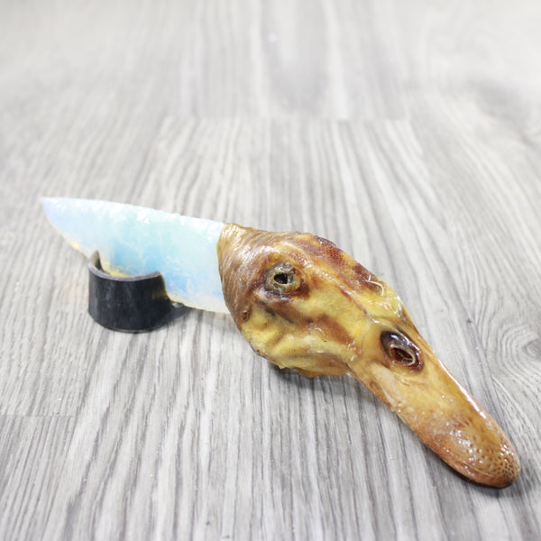 Duck Head Handle Opalite Blade Ornamental Knife #24651 Mountain Man Knife z