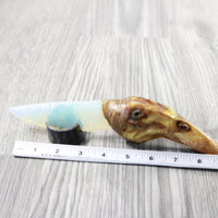 Duck Head Handle Opalite Blade Ornamental Knife #24651 Mountain Man Knife z