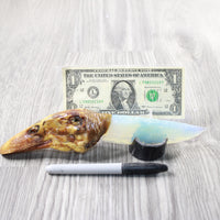 Duck Head Handle Opalite Blade Ornamental Knife #24651 Mountain Man Knife z