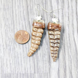 Very Large Rattlesnake Rattle Earrings  #425d  Mountain Man Earrings