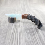 Impala Horn Handle Opalite Blade Ornamental Knife #235d     Mountain Man Knife