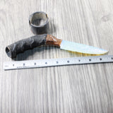 Impala Horn Handle Opalite Blade Ornamental Knife #235d     Mountain Man Knife