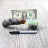 Impala Horn Handle Opalite Blade Ornamental Knife #235d     Mountain Man Knife