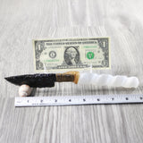 Selenite Spiral Handle Obsidian Blade Ornamental Knife #8151 Mountain Man Knife