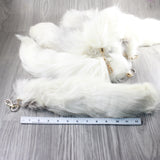 5 Marble Fox Tail Key Rings #535d  Taxidermy Keychain Tassel Bag Tag a