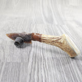 Moose Antler Handle Stone Blade Ornamental Knife #135d    Mountain Man Knife