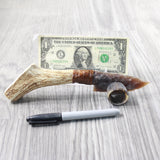 Moose Antler Handle Stone Blade Ornamental Knife #135d    Mountain Man Knife