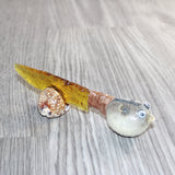 Parrot Puffer Fish Handle Glass Blade Ornamental Knife # 33560