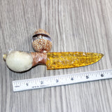 Parrot Puffer Fish Handle Glass Blade Ornamental Knife # 33560