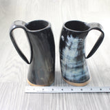 2 Horn Mugs #835d        Medieval Tankard
