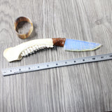 Deer Jaw Handle Opalite Blade Ornamental Knife #145d     Mountain Man Knife