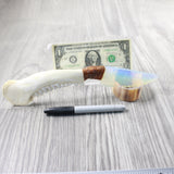 Deer Jaw Handle Opalite Blade Ornamental Knife #145d     Mountain Man Knife