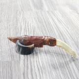 Fox Jaw Handle Stone Blade Ornamental Knife #345d    Mountain Man Knife