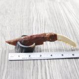 Fox Jaw Handle Stone Blade Ornamental Knife #345d    Mountain Man Knife