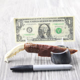 Fox Jaw Handle Stone Blade Ornamental Knife #345d    Mountain Man Knife