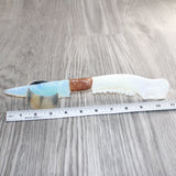 Deer Jaw Handle Opalite Blade Ornamental Knife #29060