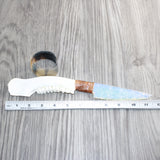 Deer Jaw Handle Opalite Blade Ornamental Knife #29060