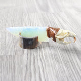Muskrat Skull Handle Opalite Blade Ornamental Knife #345d     Mountain Man Knife