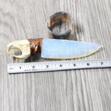 Muskrat Skull Handle Opalite Blade Ornamental Knife #345d     Mountain Man Knife