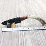 Elk Antler Handle Obsidian Blade Ornamental Knife #245d  Mountain Man Knife