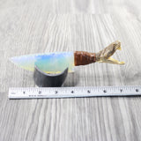 Fangless Rattlesnake Head Handle Opalite Blade Ornamental Knife #455d     Mountain Man Knife