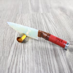 Shotgun Shell Hull Handle Opalite Blade Ornamental Knife #74751 Mountain Man Knife